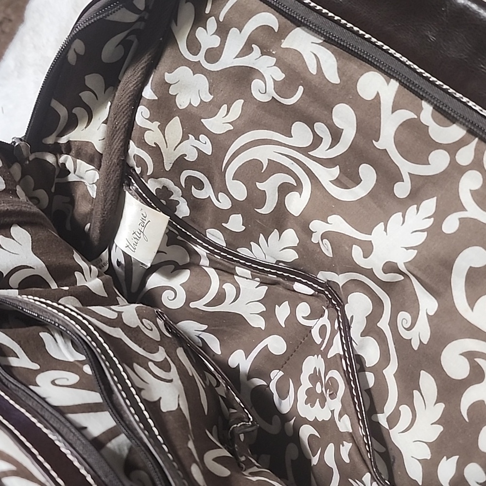 THIRTY-ONE  DARK BROWN  LEATHER EXTERIOR SHOULDER BAG 👜  PURSE. - Picture 7 of 9